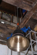 Hoisting a bell up the tower